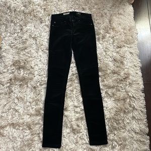 AG Adriano Goldschmied “The legging” super skinny stretch velour jeans size 24R